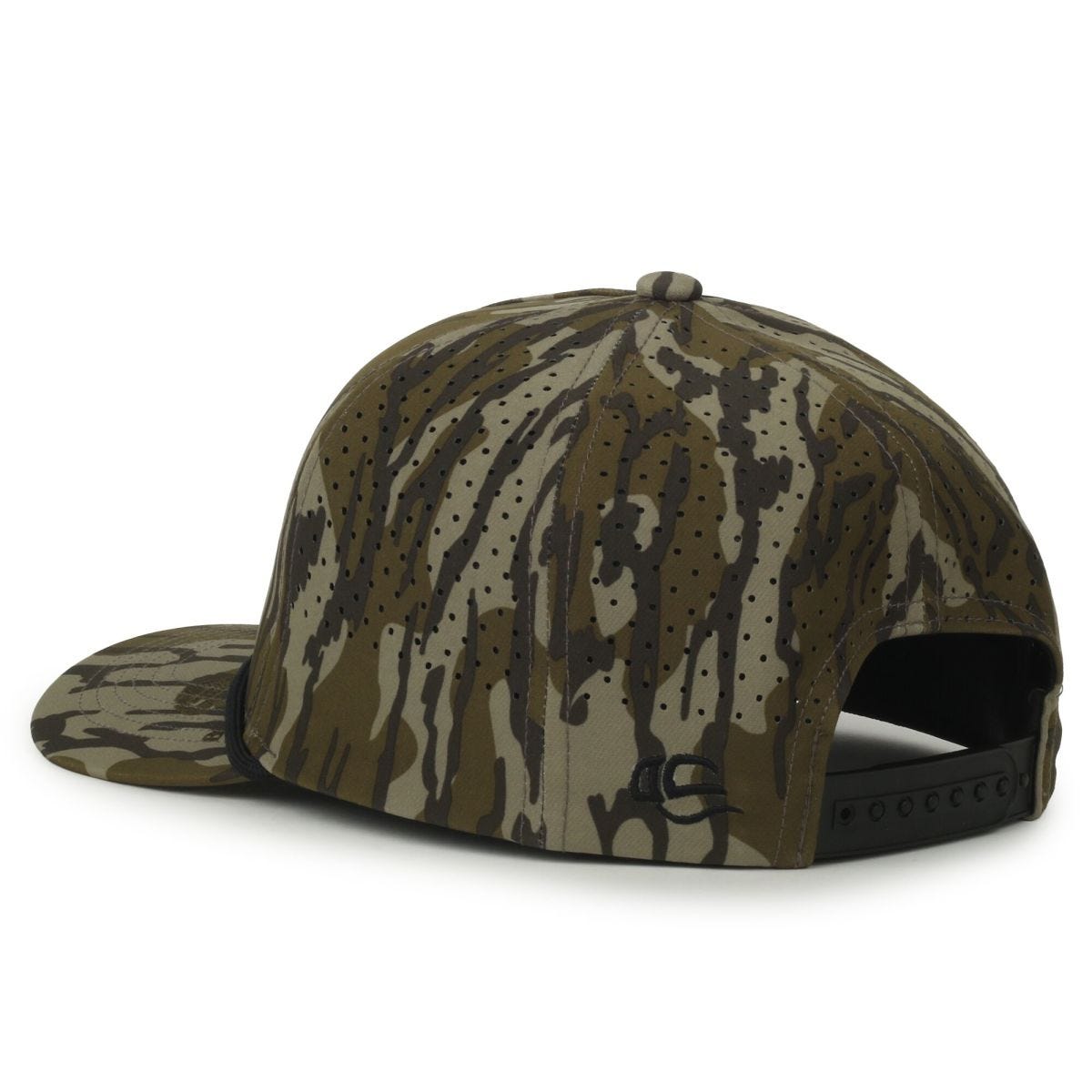Oc Sports Oc551camo Perforated Camo 5-panel Cap - Mossy Oak Original Bottomland/black Cord