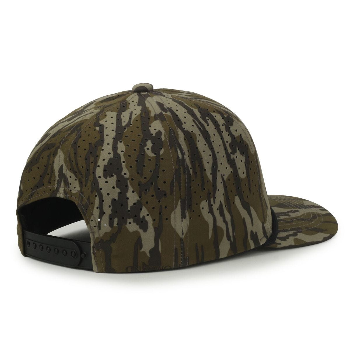 Oc Sports Oc551camo Perforated Camo 5-panel Cap - Mossy Oak Original Bottomland/black Cord