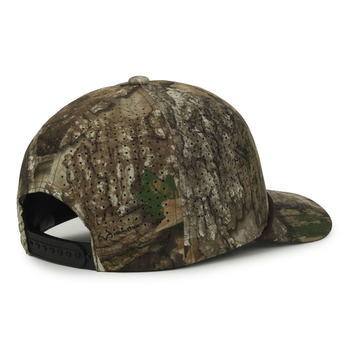 Oc Sports Oc551camo Perforated Camo 5-panel Cap - Realtree Apx/brown Cord