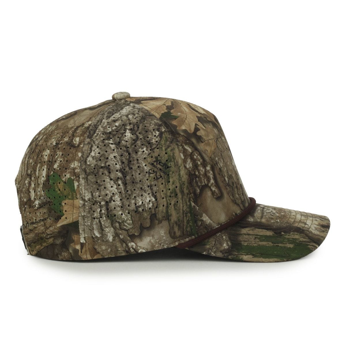 Oc Sports Oc551camo Perforated Camo 5-panel Cap - Realtree Apx/brown Cord
