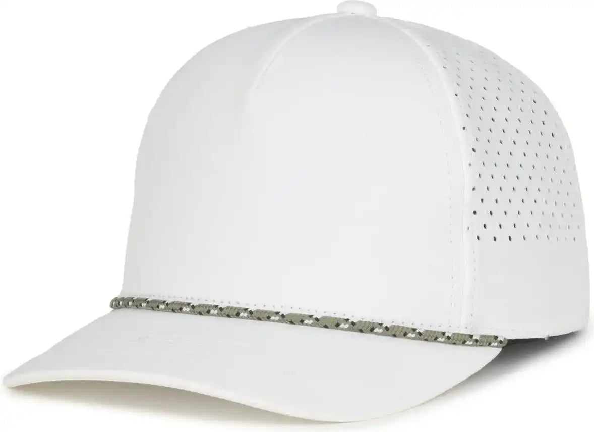 Oc Sports Oc551pf Perforated Performance 5-panel with Cord Cap - White - Osfm