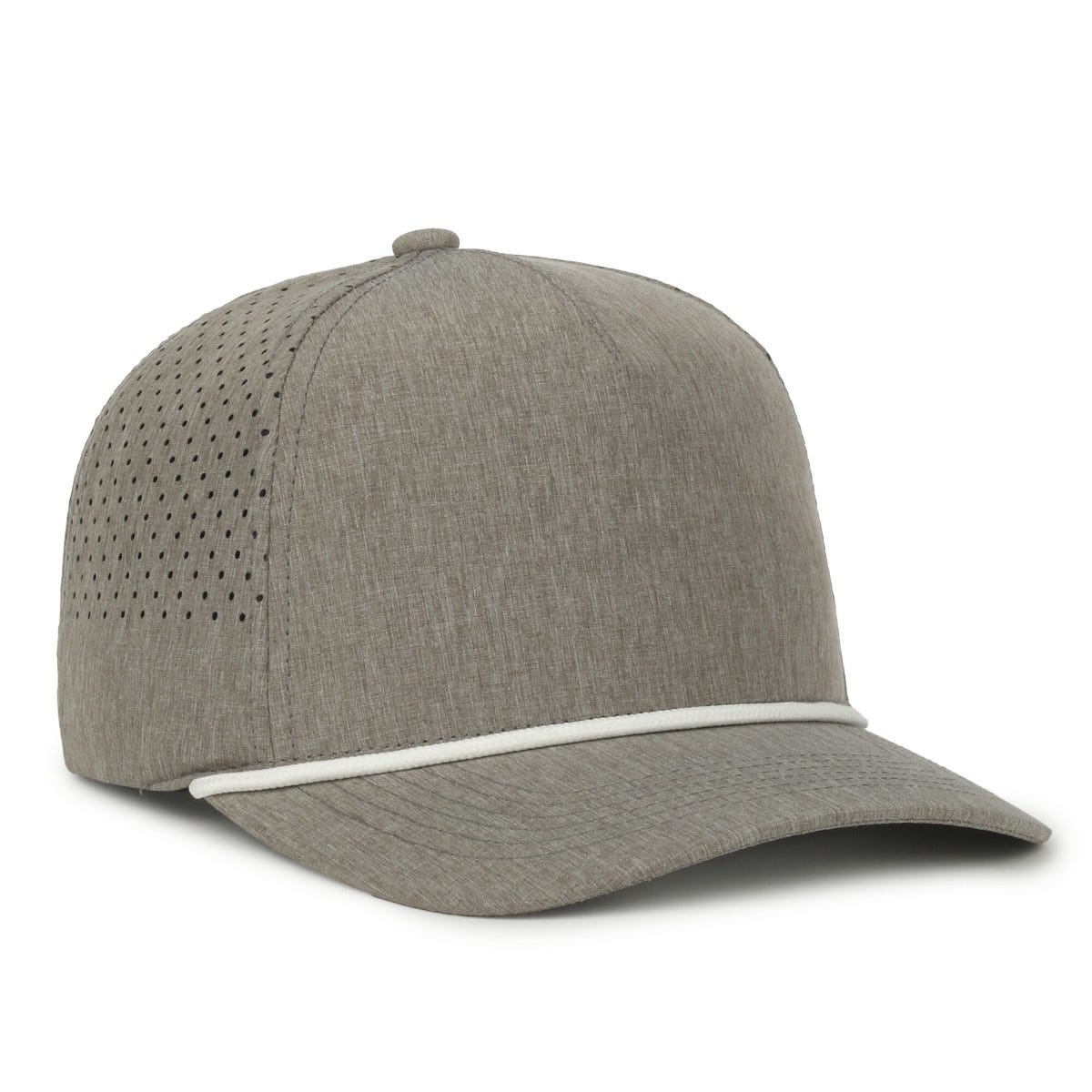 Oc Sports Oc551pf Perforated Performance 5-panel with Cord Cap - Heathered Smoke White