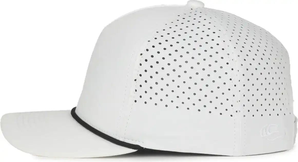 Oc Sports Oc551pf Perforated Performance 5-panel with Cord Cap - White Black - Osfm