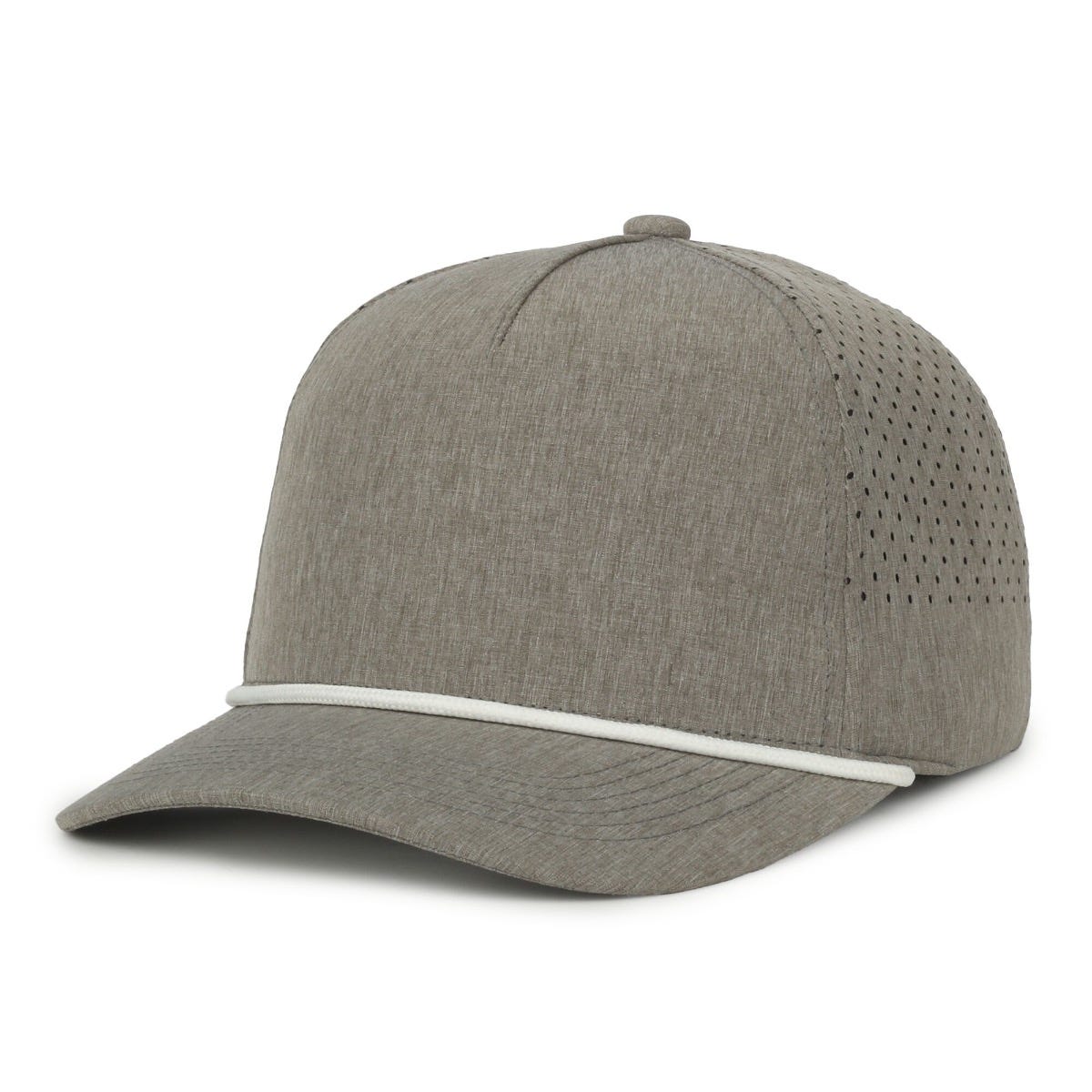 Oc Sports Oc551pf Perforated Performance 5-panel with Cord Cap - Heathered Smoke White