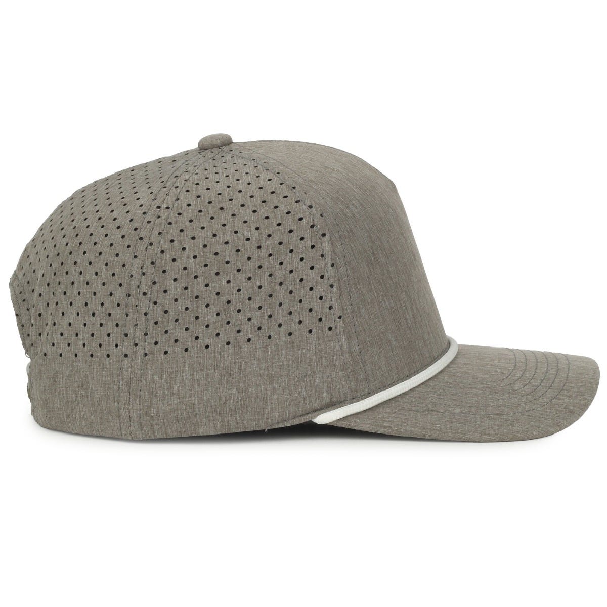Oc Sports Oc551pf Perforated Performance 5-panel with Cord Cap - Heathered Smoke White