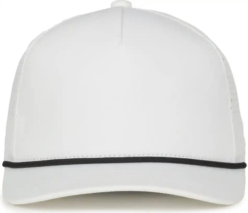 Oc Sports Oc551pf Perforated Performance 5-panel with Cord Cap - White Black - Osfm