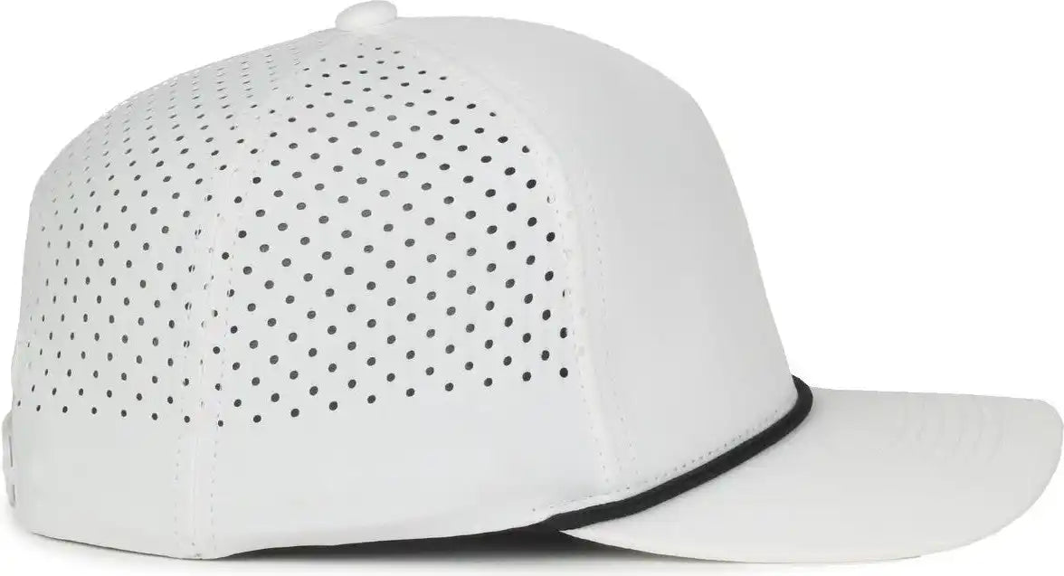 Oc Sports Oc551pf Perforated Performance 5-panel with Cord Cap - White Black - Osfm