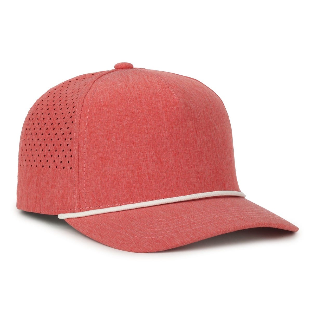 Oc Sports Oc551pf Perforated Performance 5-panel with Cord Cap - Heathered Red White