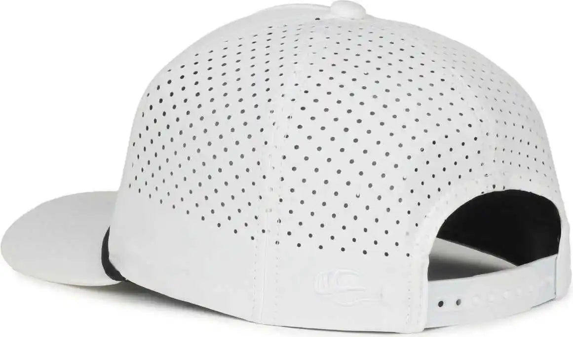 Oc Sports Oc551pf Perforated Performance 5-panel with Cord Cap - White Black - Osfm
