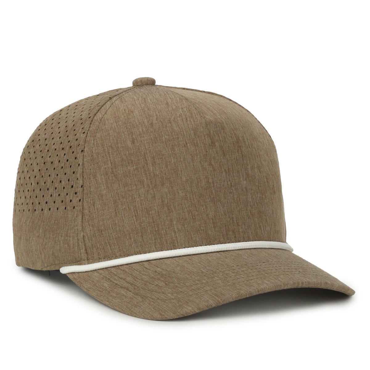 Oc Sports Oc551pf Perforated Performance 5-panel with Cord Cap - Heathered Brown White