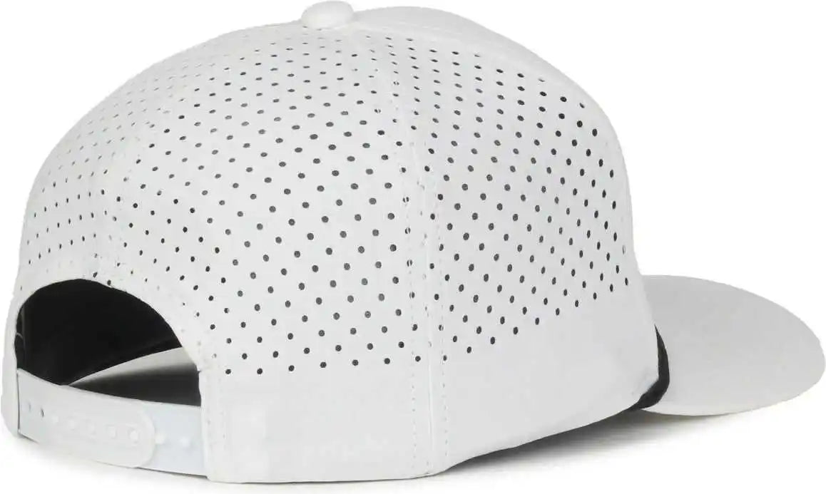 Oc Sports Oc551pf Perforated Performance 5-panel with Cord Cap - White Black - Osfm