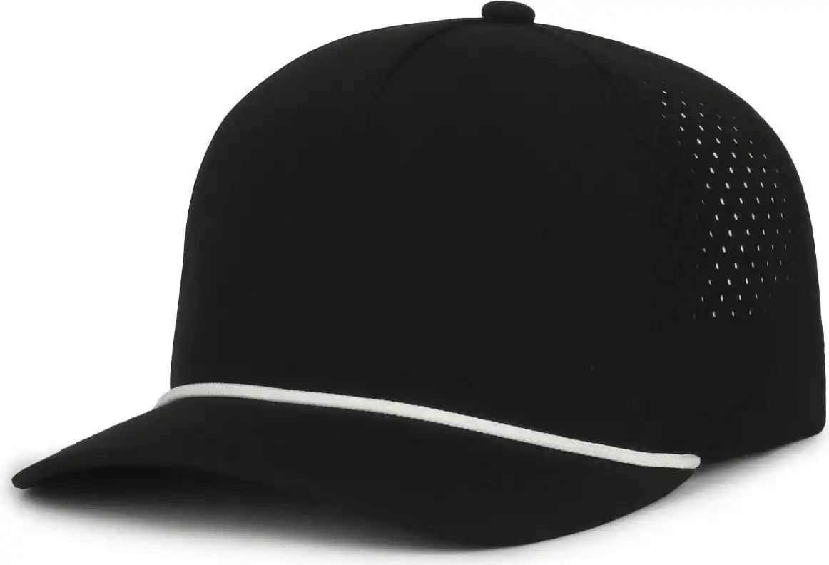 Oc Sports Oc551pf Perforated Performance 5-panel with Cord Cap - Black White - Osfm