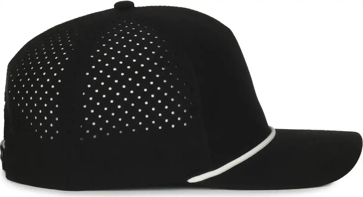 Oc Sports Oc551pf Perforated Performance 5-panel with Cord Cap - Black White - Osfm