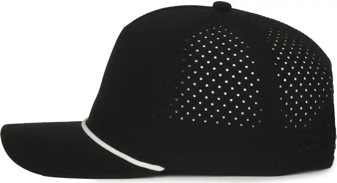 Oc Sports Oc551pf Perforated Performance 5-panel with Cord Cap - Black White - Osfm