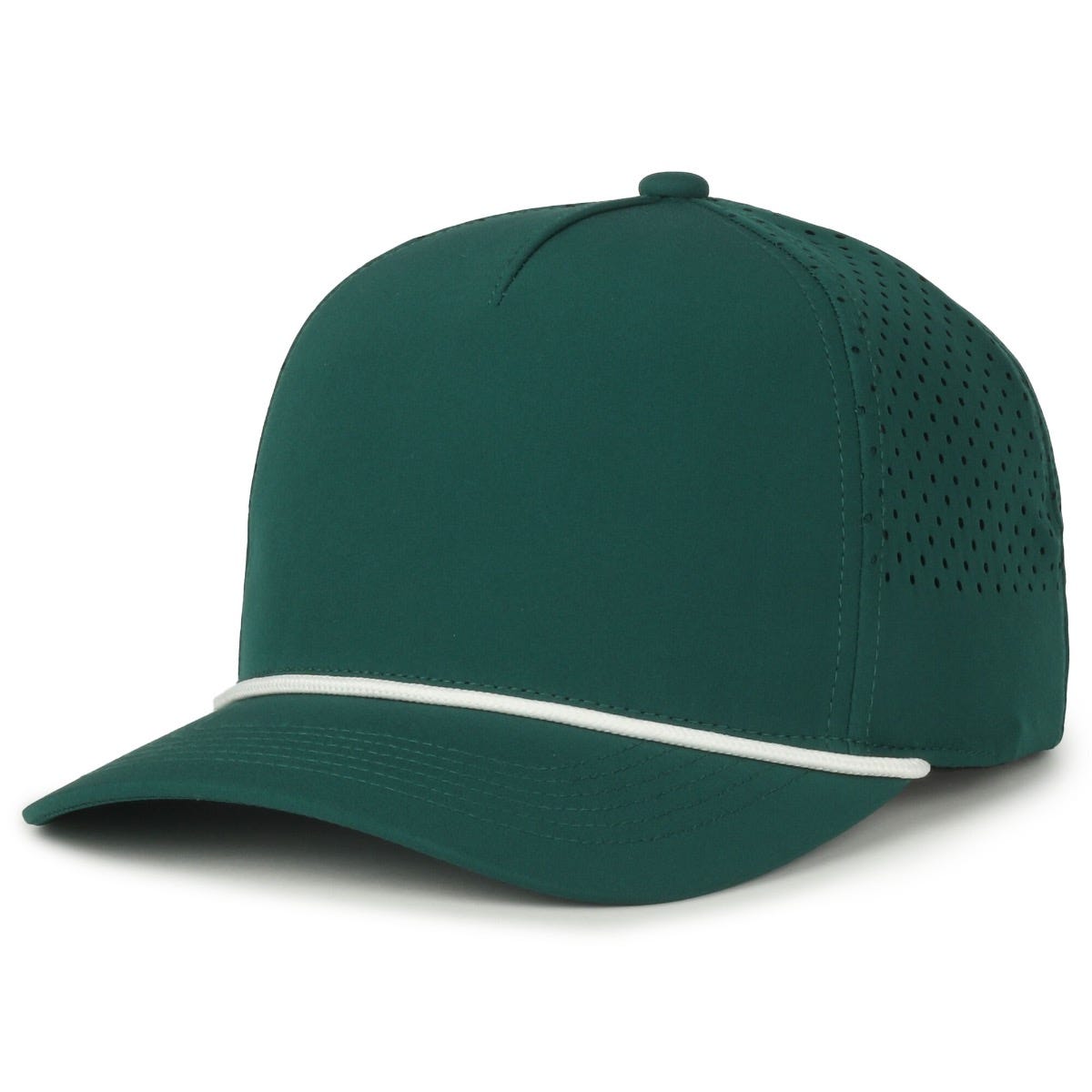 Oc Sports Oc551pf Perforated Performance 5-panel with Cord Cap - Dark Green White