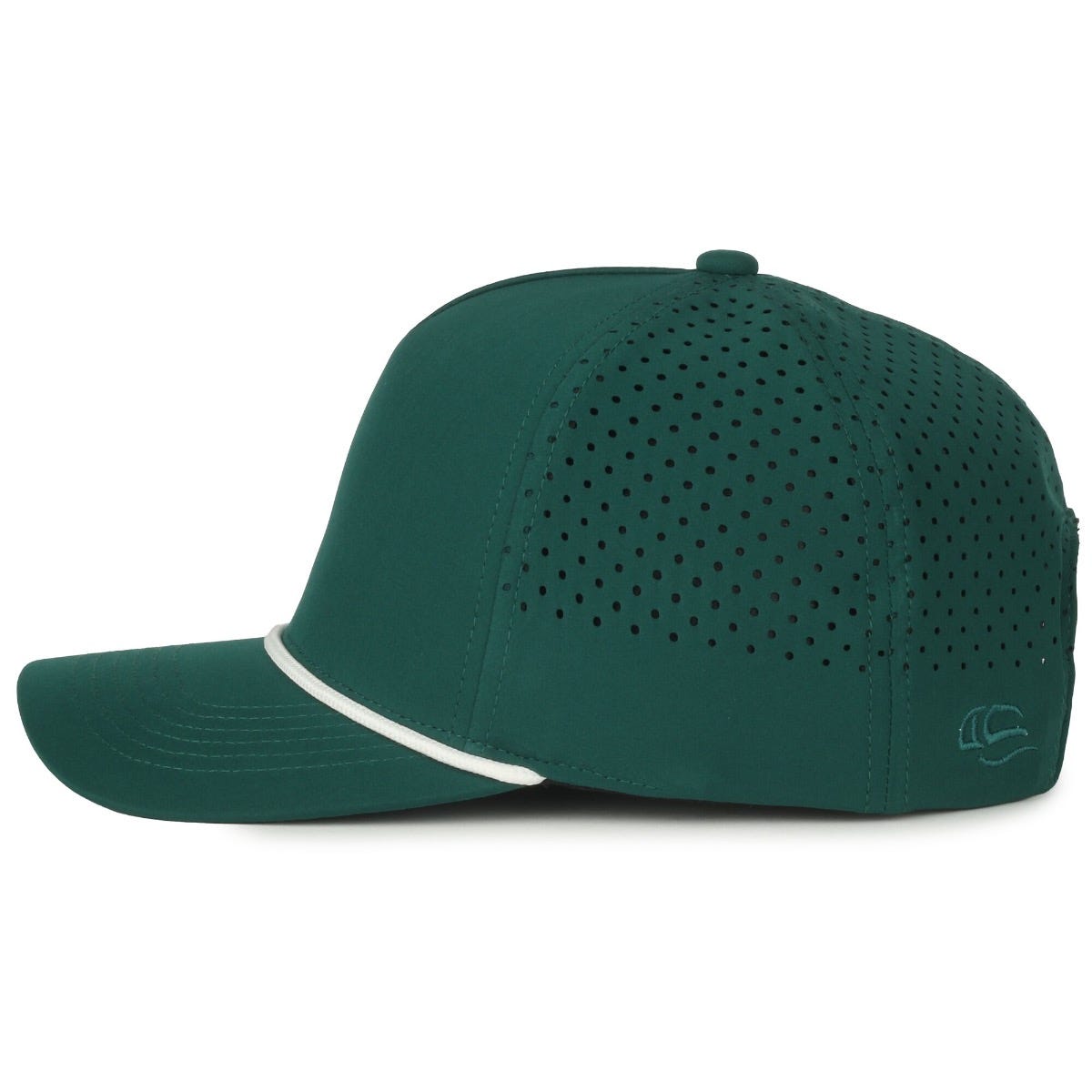 Oc Sports Oc551pf Perforated Performance 5-panel with Cord Cap - Dark Green White