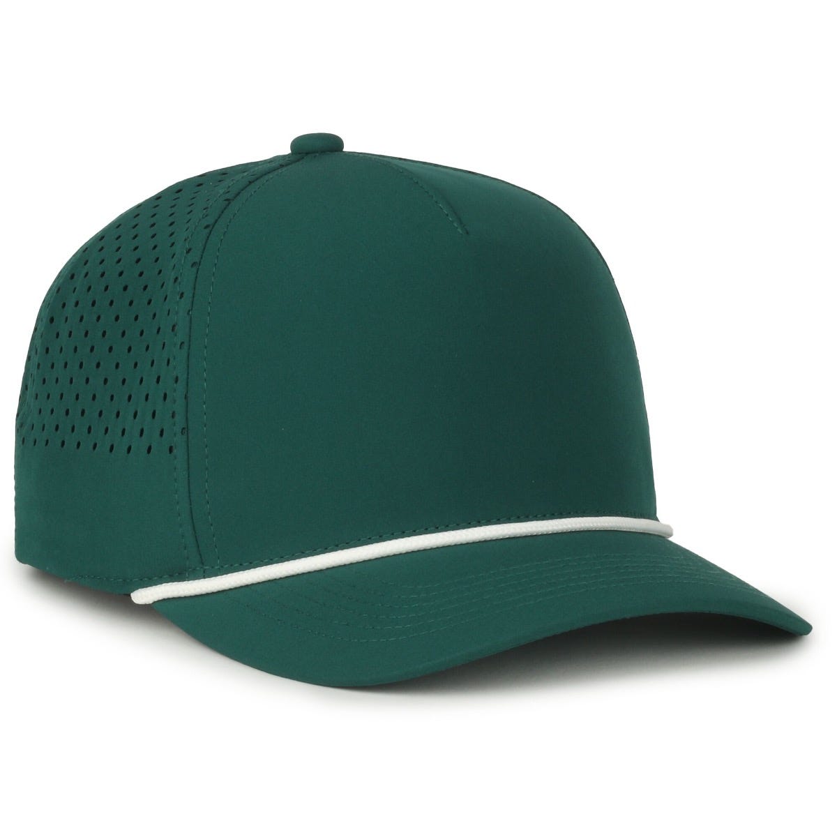Oc Sports Oc551pf Perforated Performance 5-panel with Cord Cap - Dark Green White
