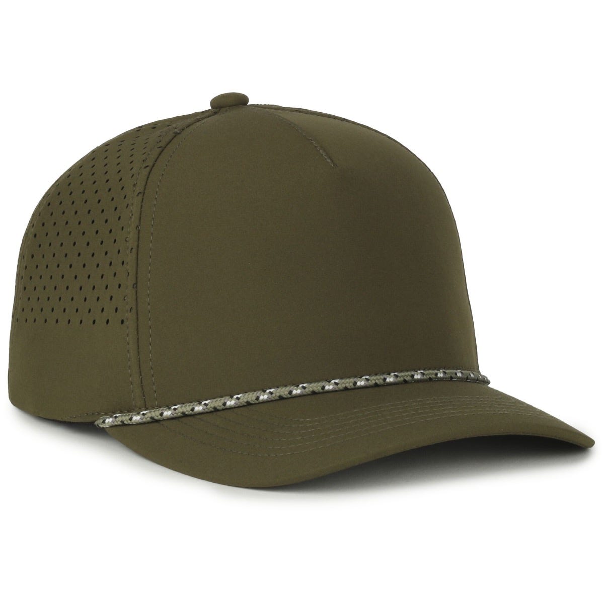 Oc Sports Oc551pf Perforated Performance 5-panel with Cord Cap - Olive Multi