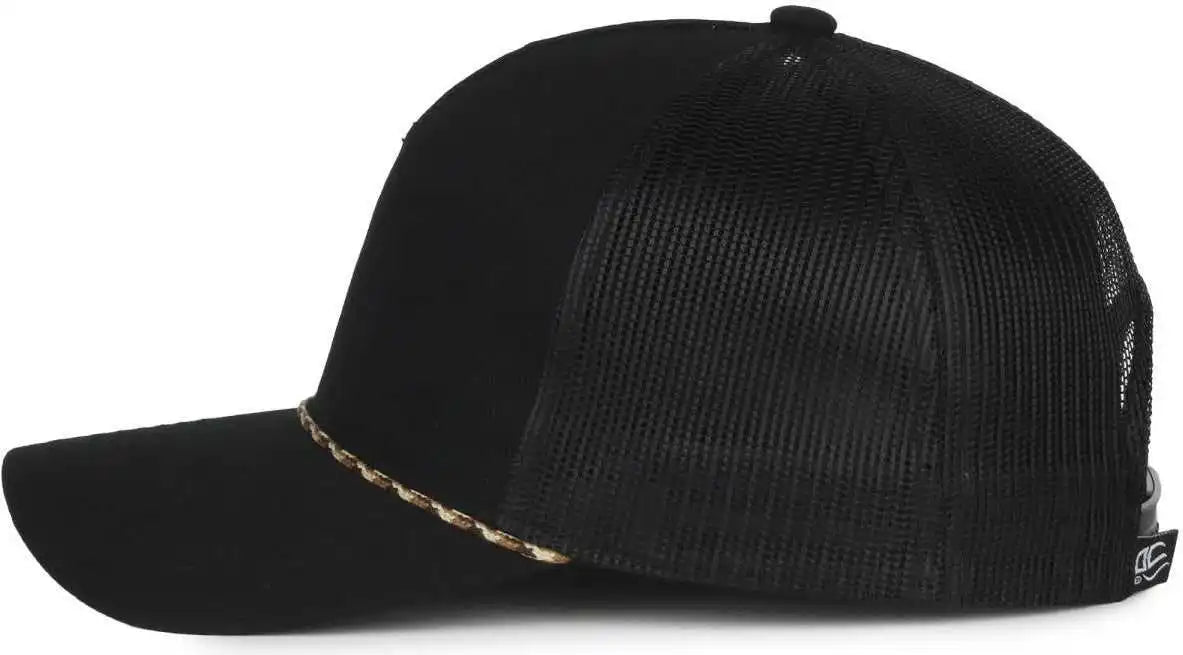 Oc Sports Oc555m 5-panel Mesh Back with Cord Cap - Black - Osfm