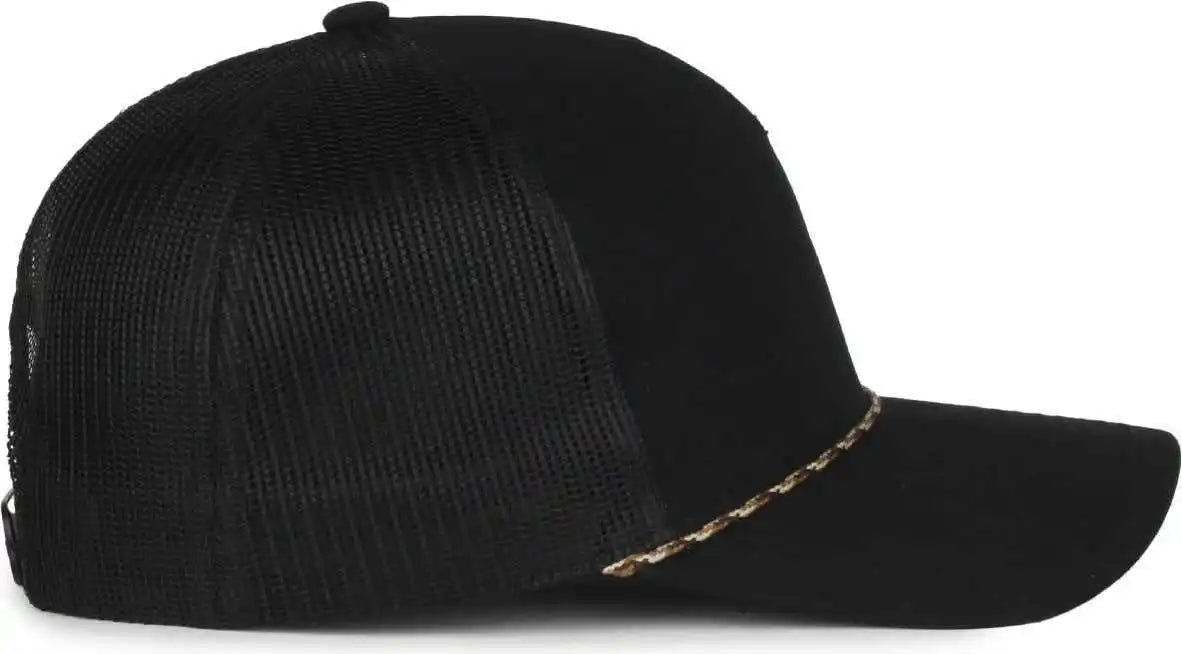 Oc Sports Oc555m 5-panel Mesh Back with Cord Cap - Black - Osfm