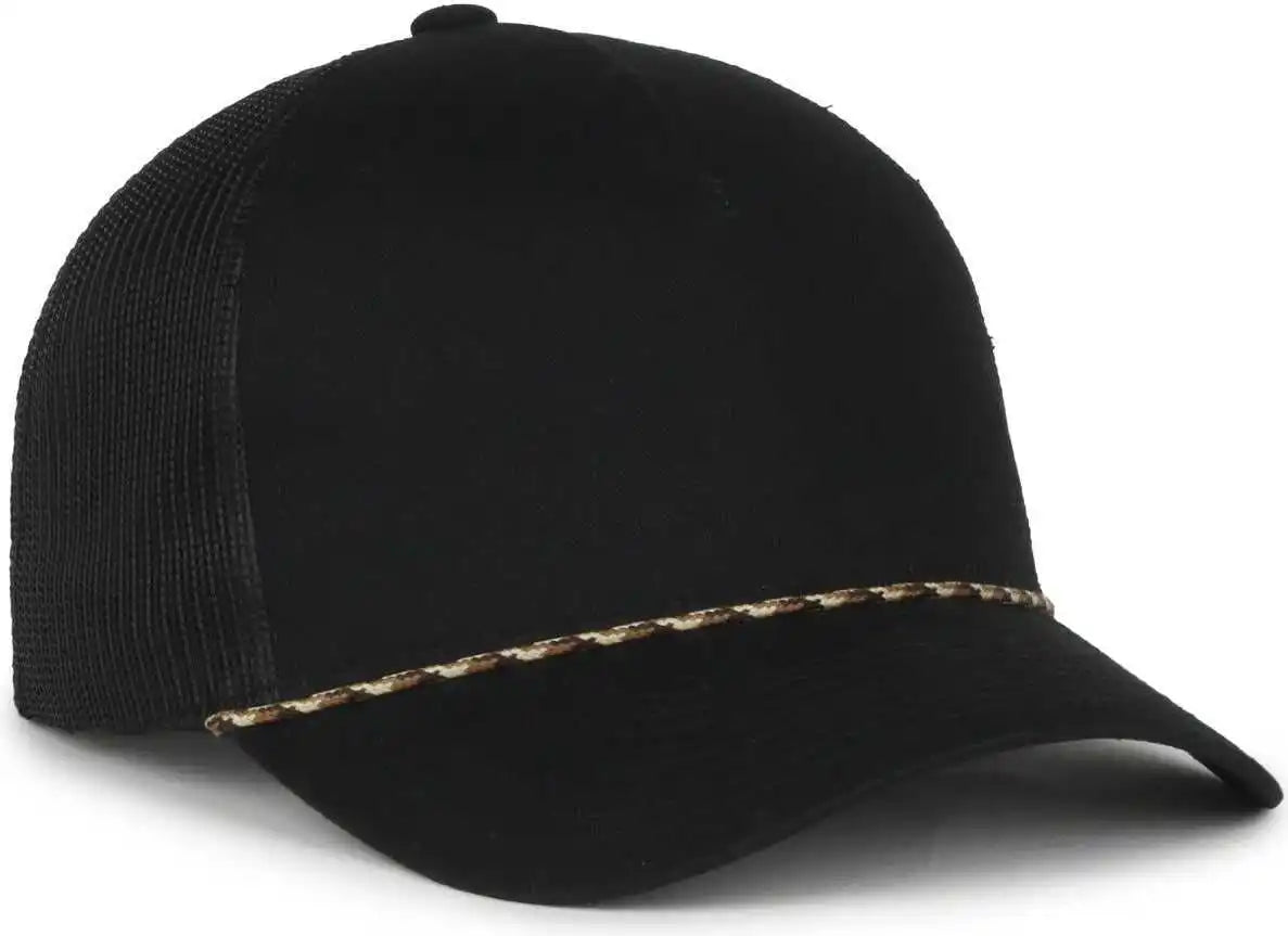 Oc Sports Oc555m 5-panel Mesh Back with Cord Cap - Black - Osfm