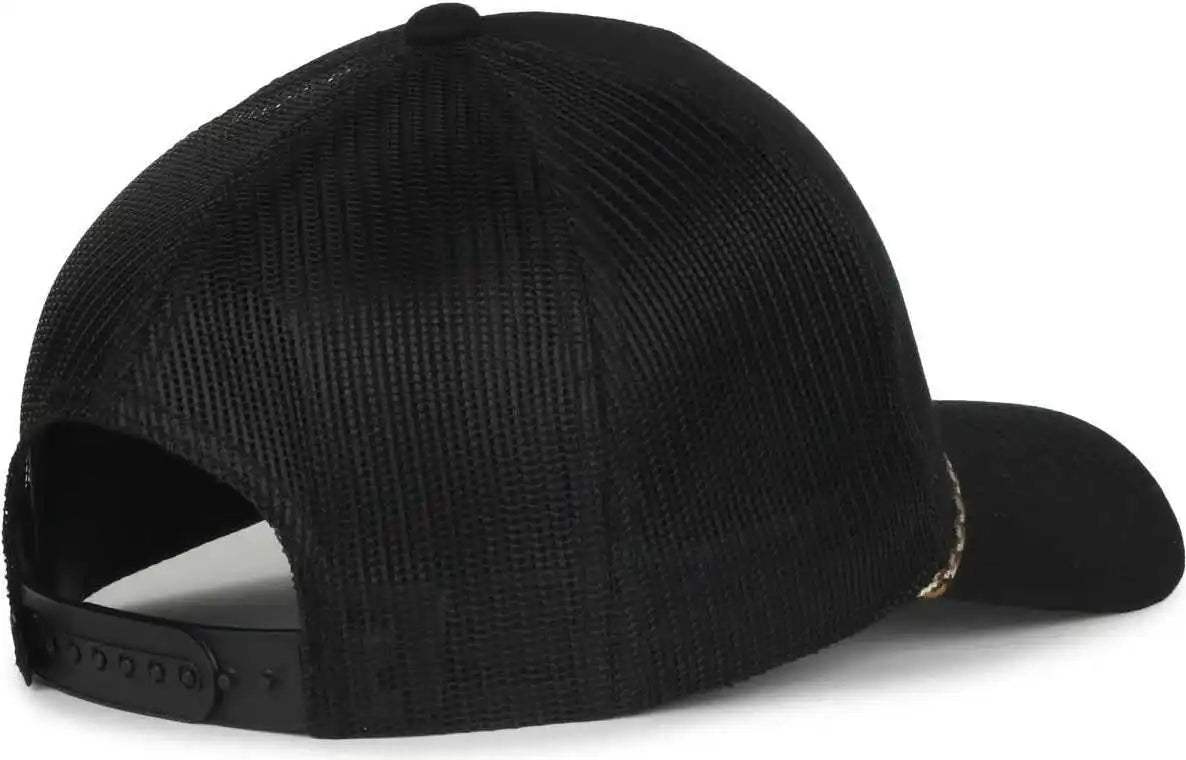 Oc Sports Oc555m 5-panel Mesh Back with Cord Cap - Black - Osfm
