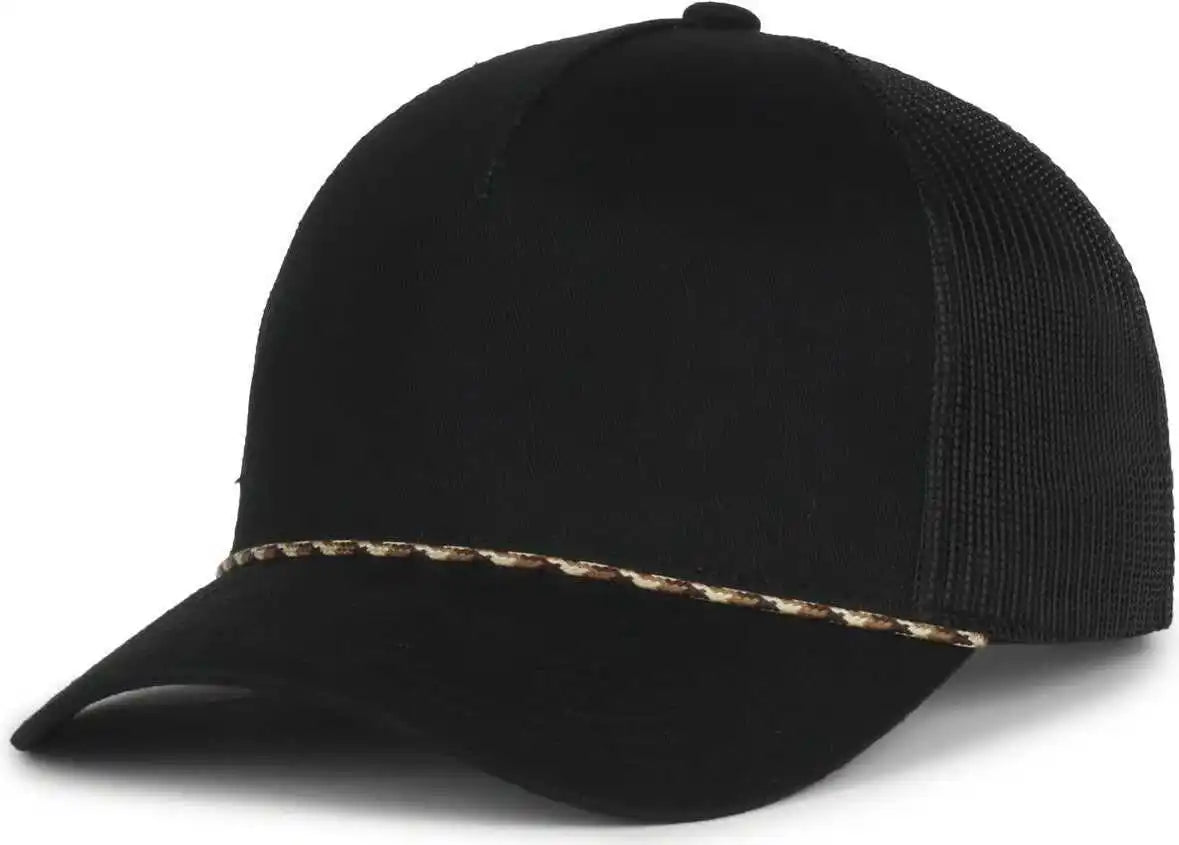Oc Sports Oc555m 5-panel Mesh Back with Cord Cap - Black - Osfm