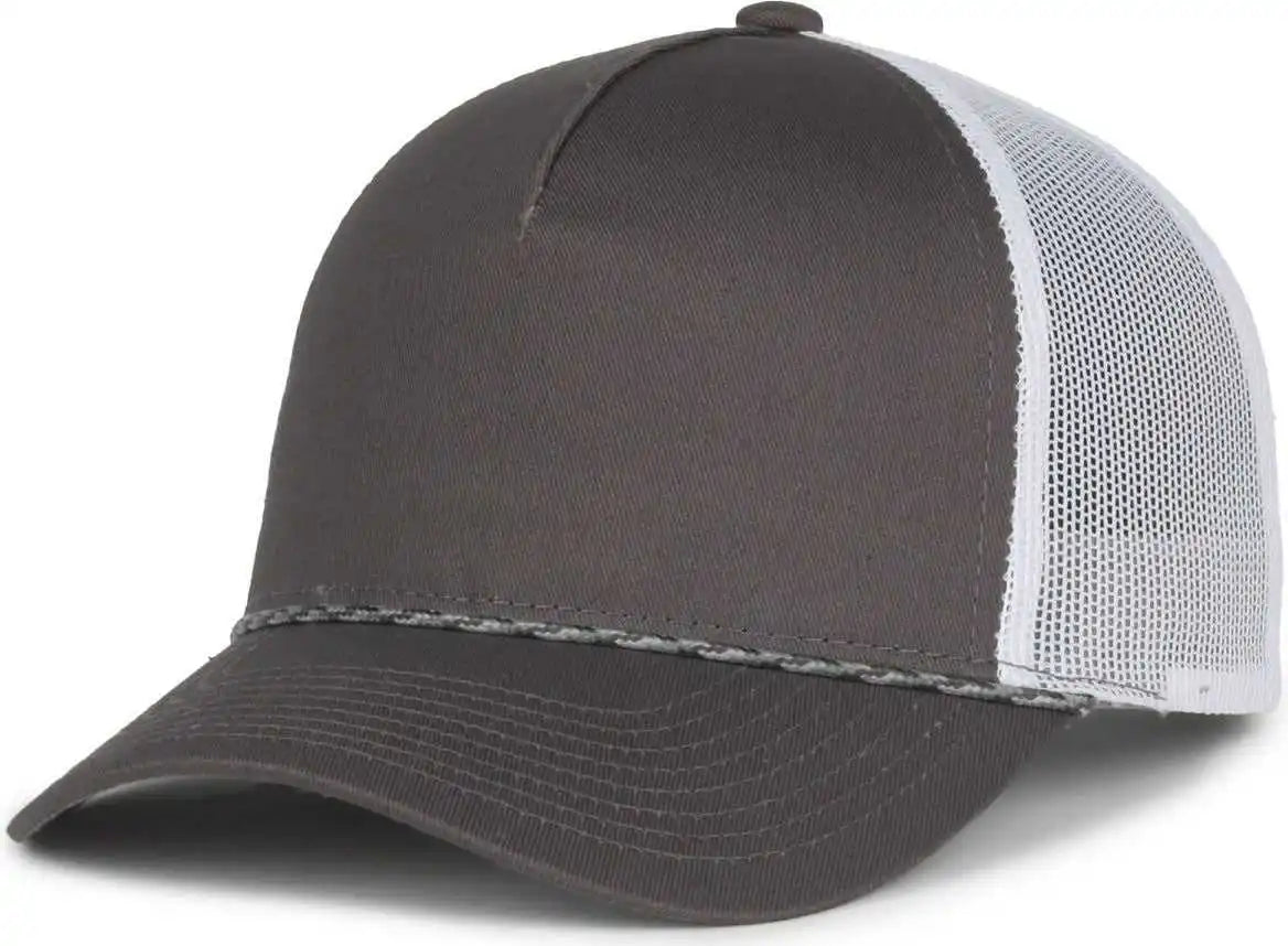 Oc Sports Oc555m 5-panel Mesh Back with Cord Cap - Charcoal White - Osfm