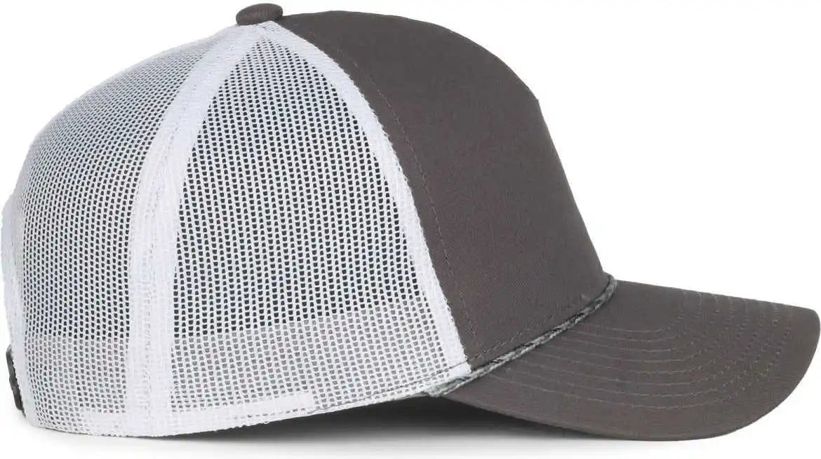 Oc Sports Oc555m 5-panel Mesh Back with Cord Cap - Charcoal White - Osfm