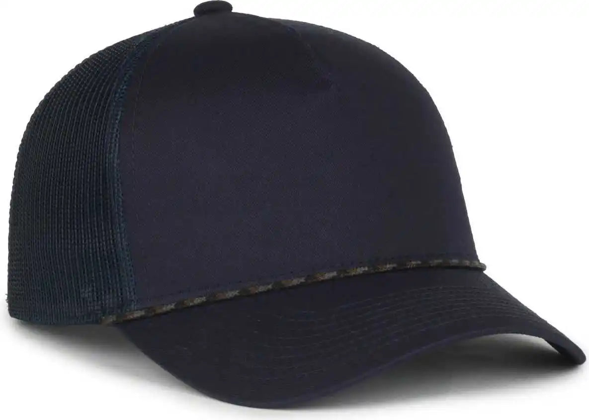 Oc Sports Oc555m 5-panel Mesh Back with Cord Cap - Navy - Osfm