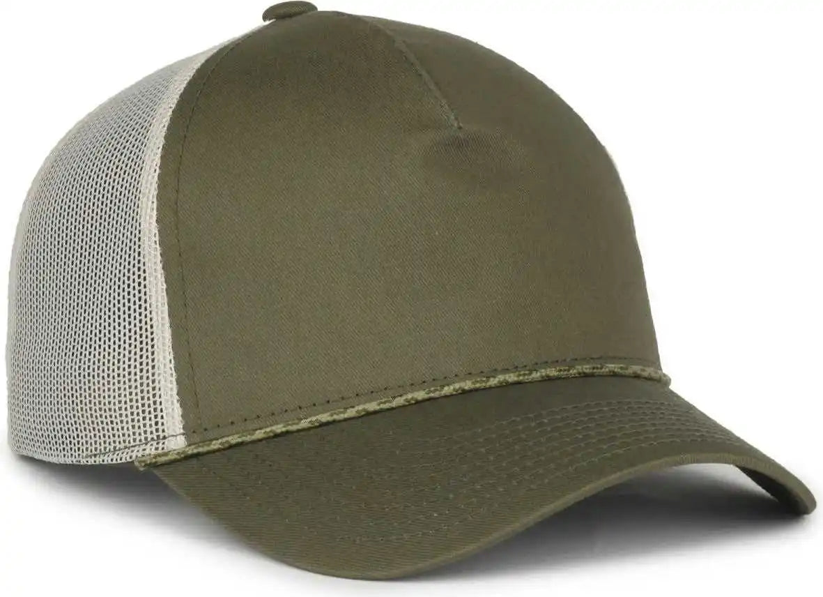 Oc Sports Oc555m 5-panel Mesh Back with Cord Cap - Olive Putty - Osfm