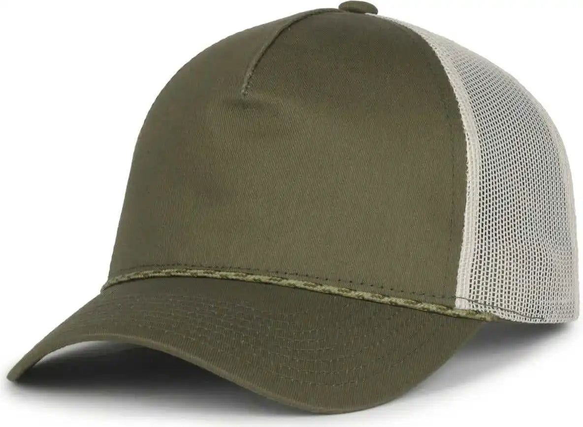 Oc Sports Oc555m 5-panel Mesh Back with Cord Cap - Olive Putty - Osfm