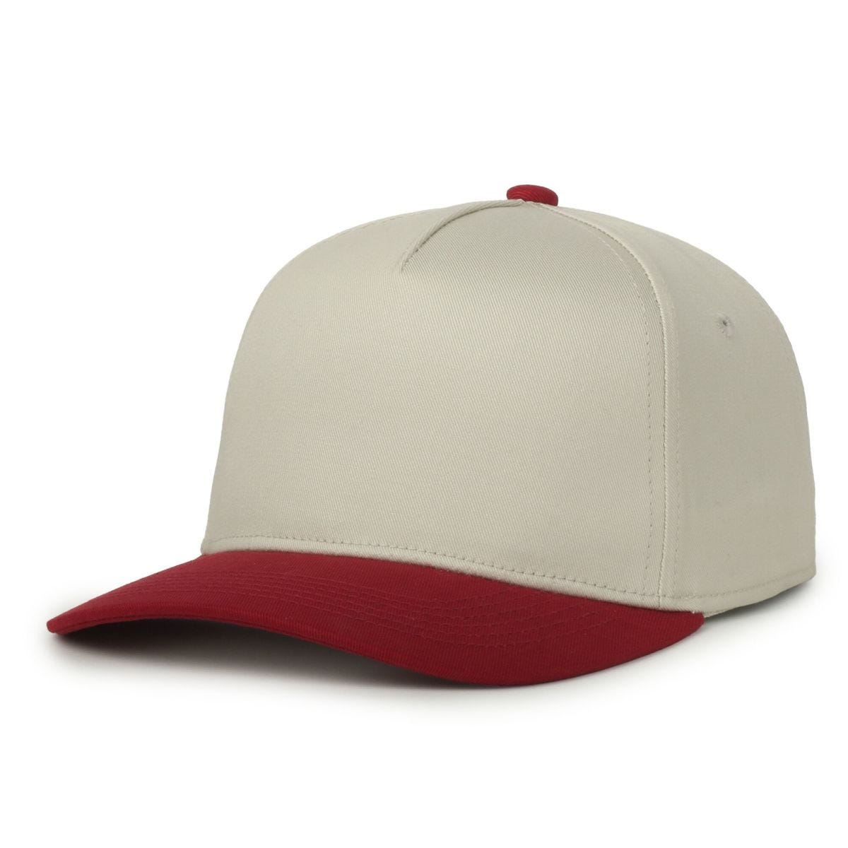 Oc Sports Oc560 Two-tone 5-panel Cap - Ivory Cardinal