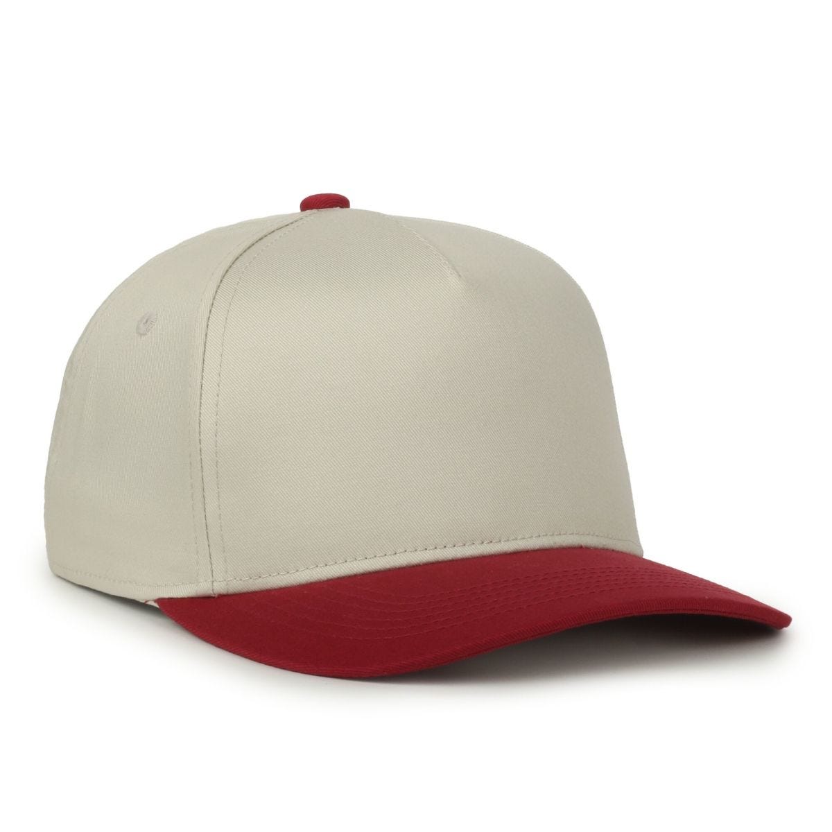 Oc Sports Oc560 Two-tone 5-panel Cap - Ivory Cardinal