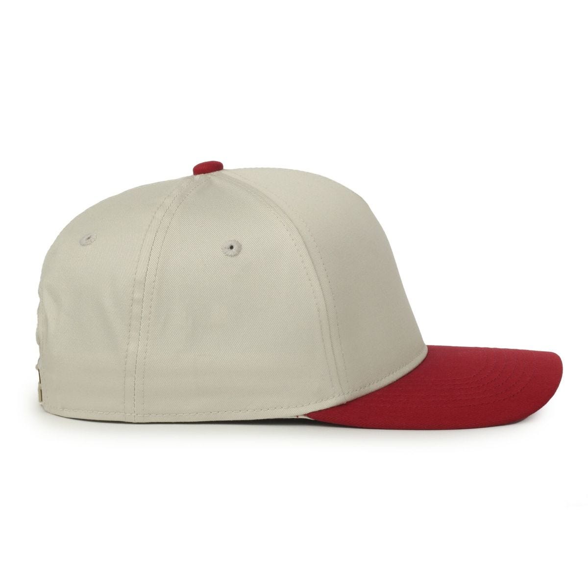 Oc Sports Oc560 Two-tone 5-panel Cap - Ivory Cardinal