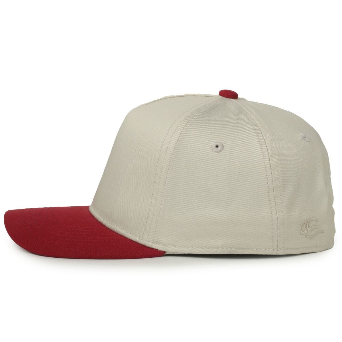Oc Sports Oc560 Two-tone 5-panel Cap - Ivory Cardinal