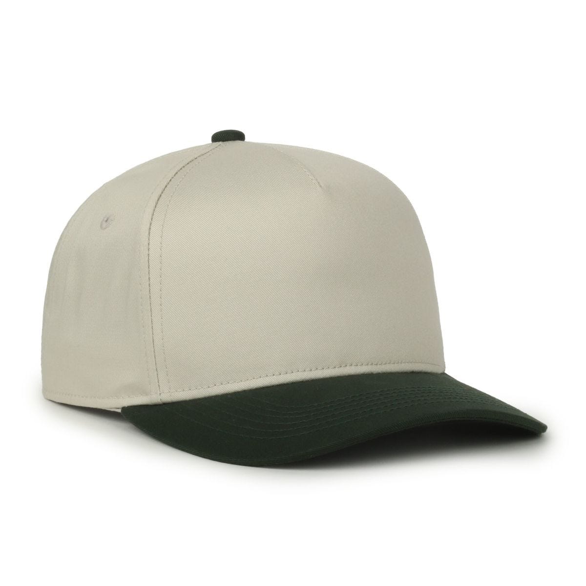 Oc Sports Oc560 Two-tone 5-panel Cap - Ivory Dark Green