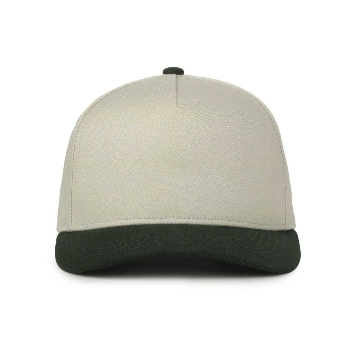 Oc Sports Oc560 Two-tone 5-panel Cap - Ivory Dark Green