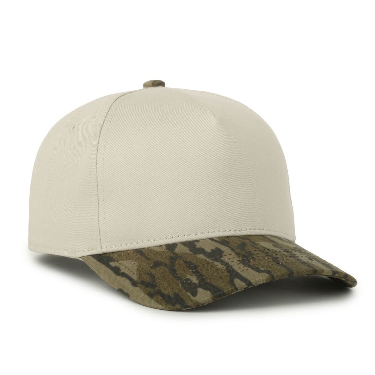 Oc Sports Oc560 Two-tone 5-panel Cap - Ivory Mossy Oak Original Bottomland