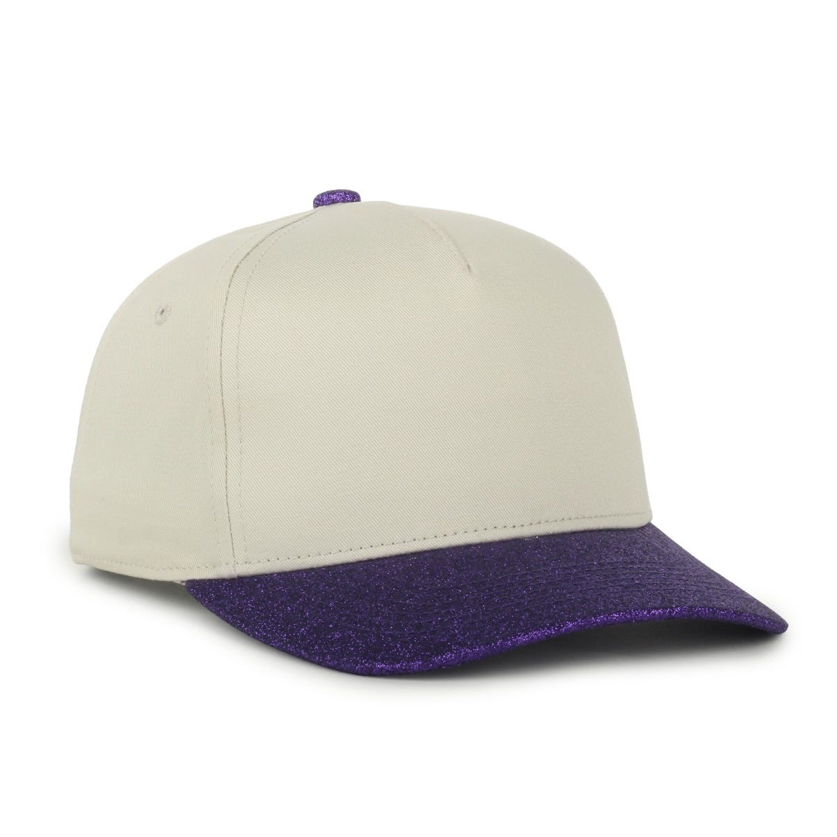 Oc Sports Oc560gltr Two-tone 5-panel Glitter Cap - Ivory Amethyst