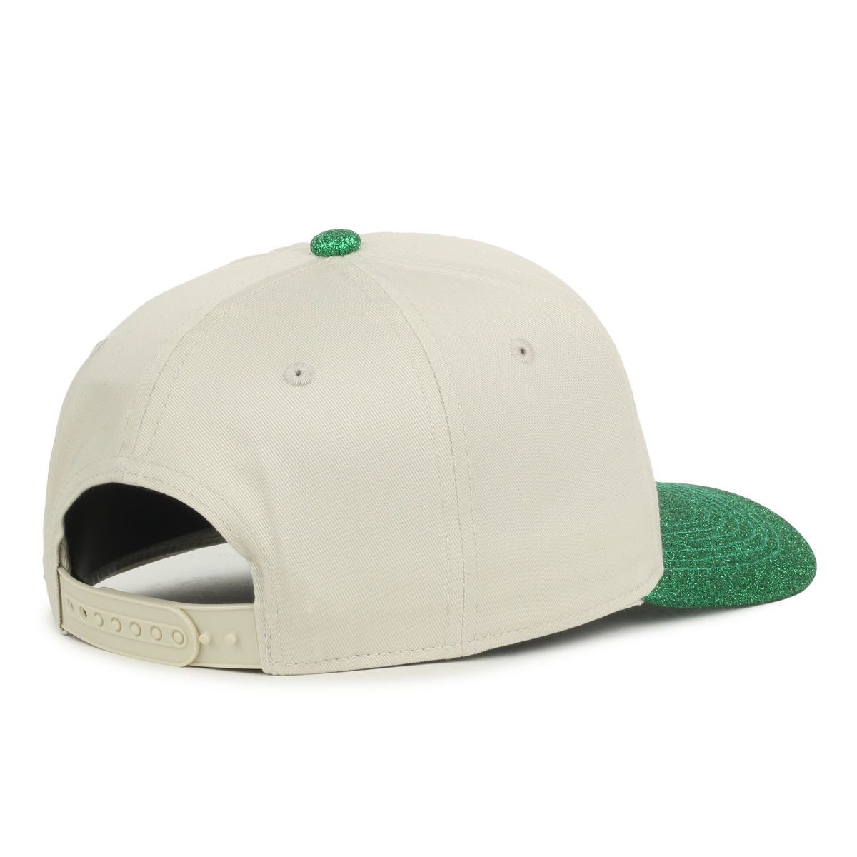 Oc Sports Oc560gltr Two-tone 5-panel Glitter Cap - Ivory Emerald