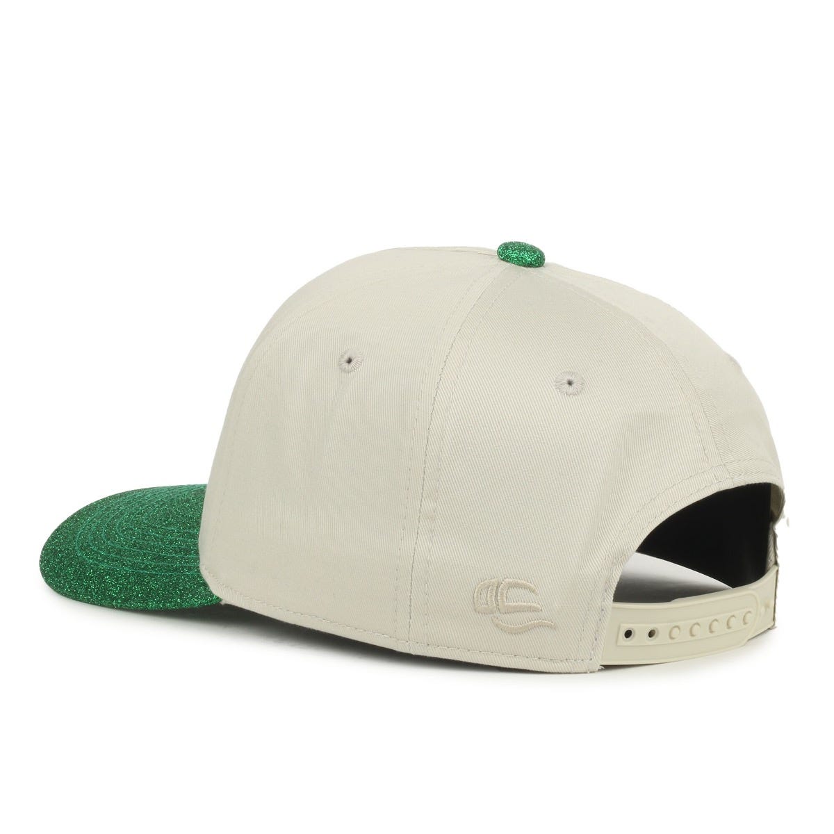 Oc Sports Oc560gltr Two-tone 5-panel Glitter Cap - Ivory Emerald