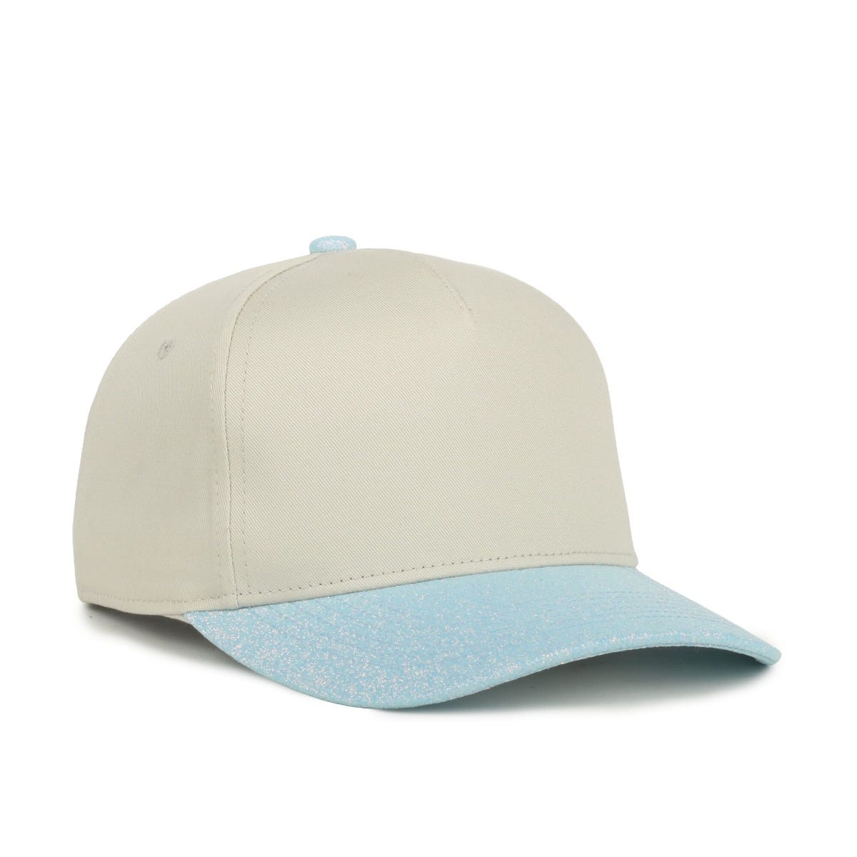 Oc Sports Oc560gltr Two-tone 5-panel Glitter Cap - Ivory Frost