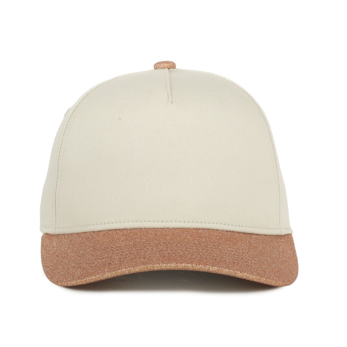 Oc Sports Oc560gltr Two-tone 5-panel Glitter Cap - Ivory Rose Gold