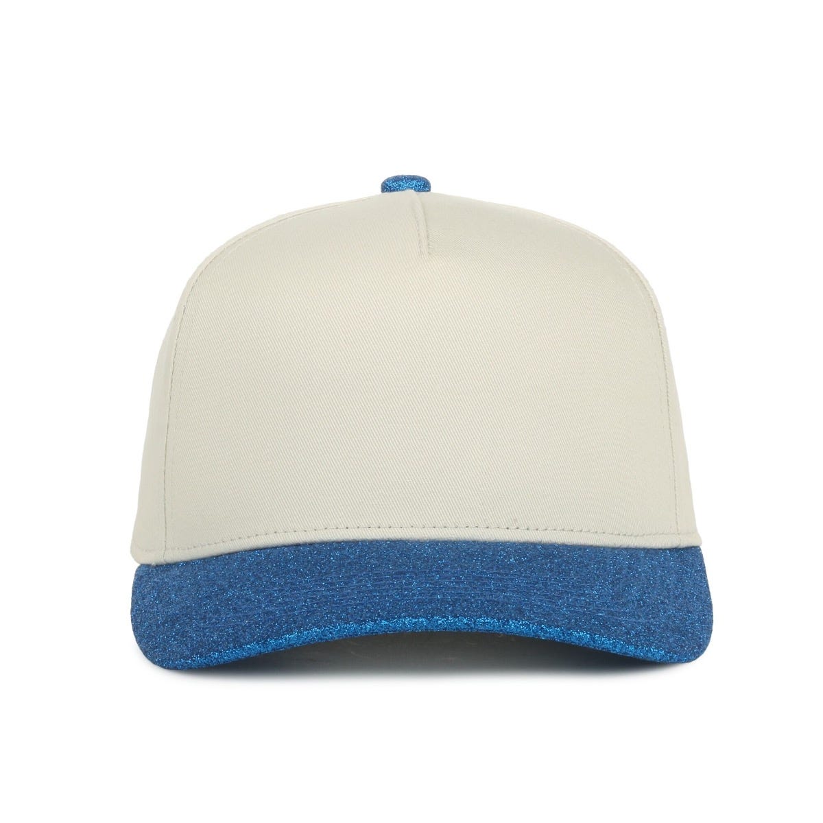 Oc Sports Oc560gltr Two-tone 5-panel Glitter Cap - Ivory Sapphire
