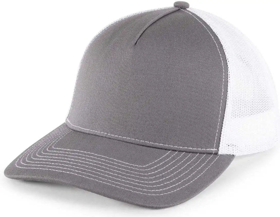 Oc Sports Oc571 Slight Pre-curved Visor with Mesh Back Cap - Charcoal White - Dark Gray / 6 7/8’’ - 7 1/2’’