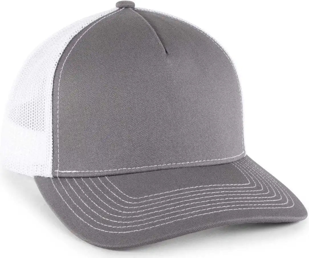 Oc Sports Oc571 Slight Pre-curved Visor with Mesh Back Cap - Charcoal White - Dark Gray / 6 7/8’’ - 7 1/2’’