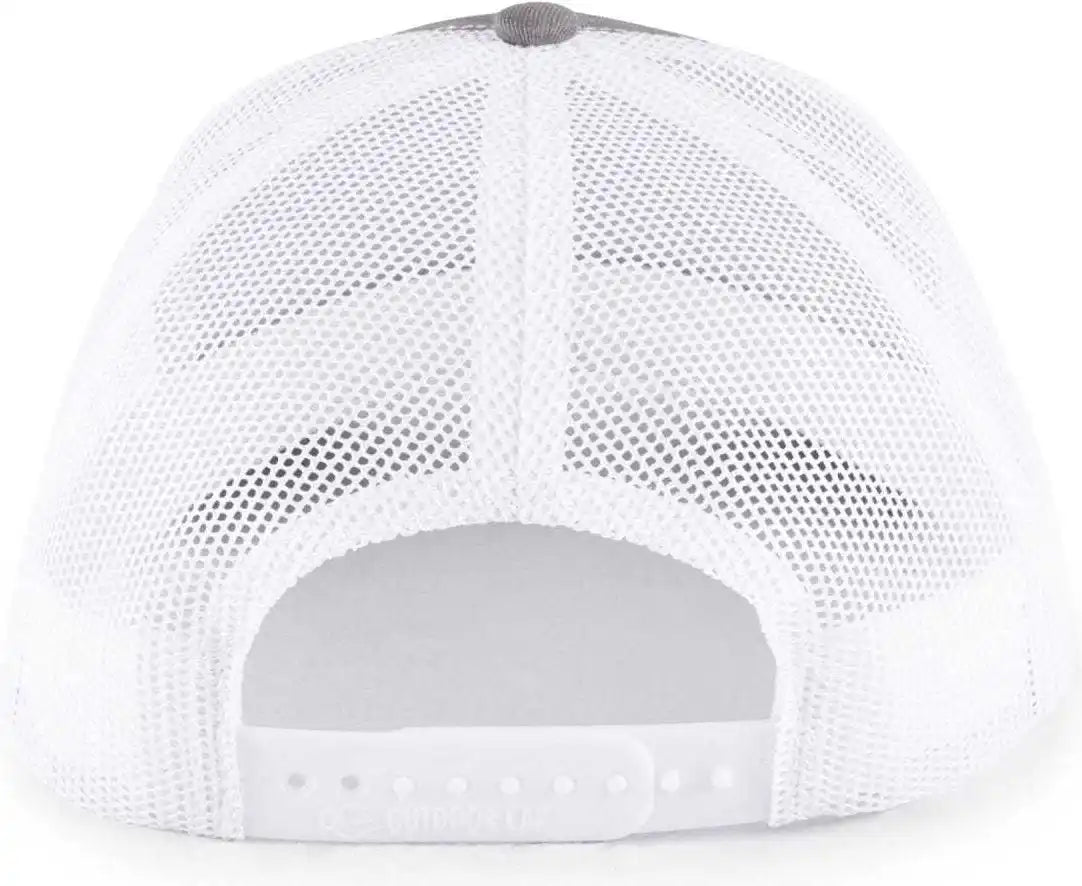 Oc Sports Oc571 Slight Pre-curved Visor with Mesh Back Cap - Charcoal White - Dark Gray / 6 7/8’’ - 7 1/2’’