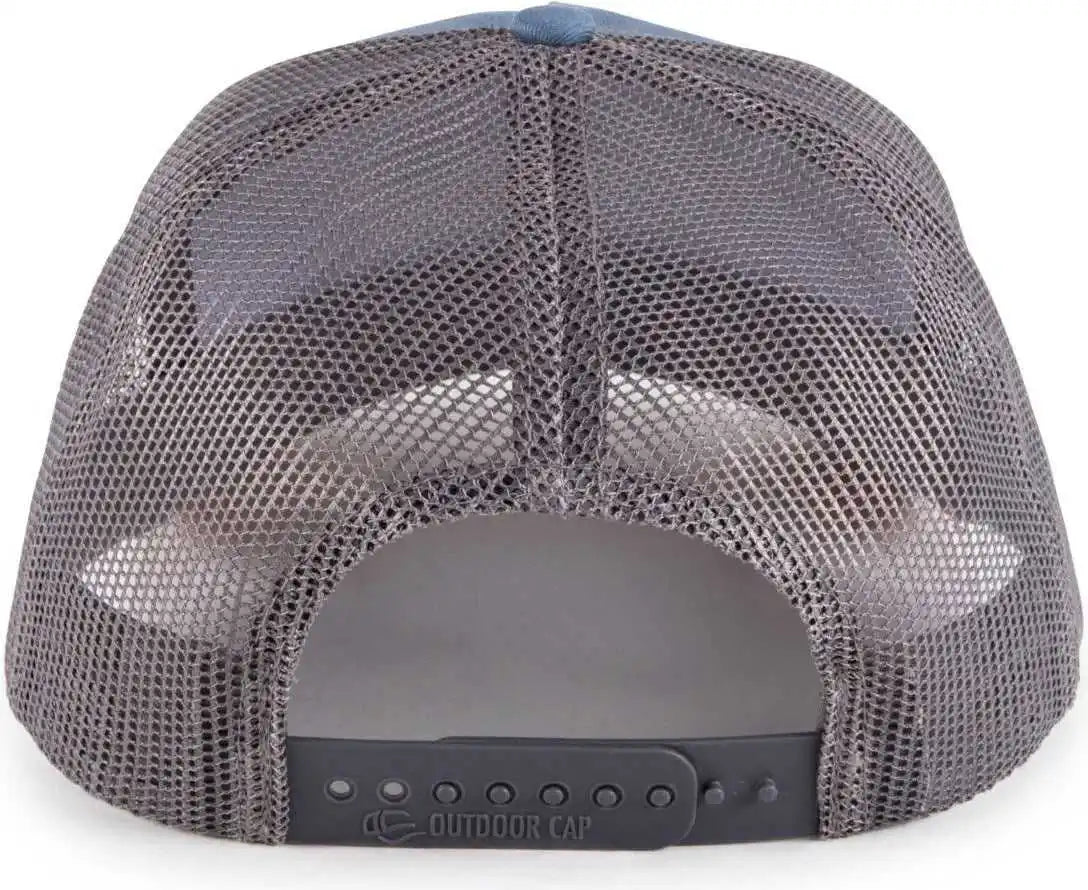 Oc Sports Oc571 Slight Pre-curved Visor with Mesh Back Cap - Indigo Charcoal Burnt Orange - Osfm