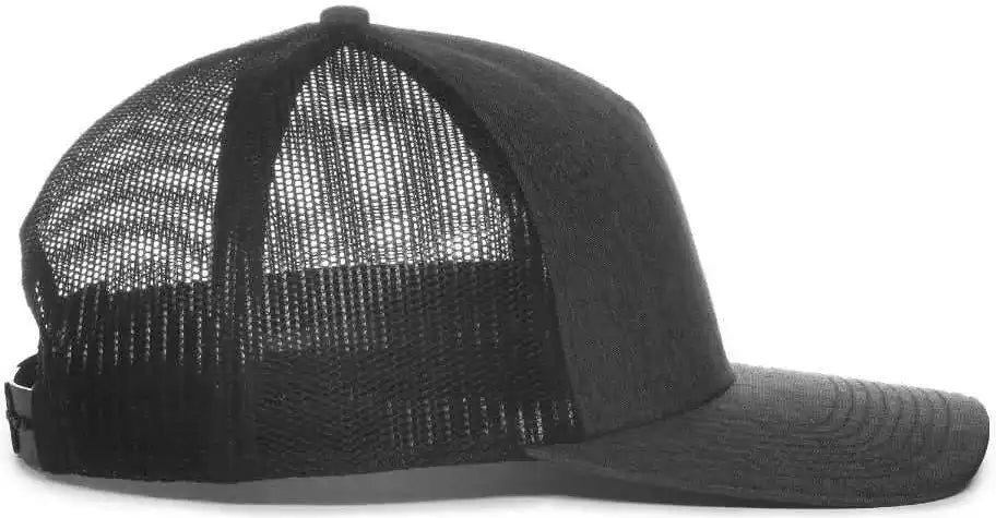 Oc Sports Oc571 Slight Pre-curved Visor with Mesh Back Cap - Ln Heathered Charcoal Black - Dark Gray / 6 7/8’’ - 7 1/2’’